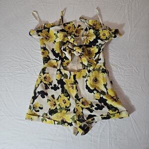 J.O.A. Yellow Floral Jumpsuit